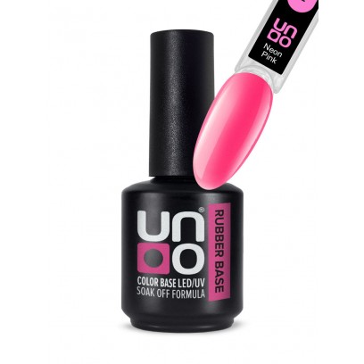UNO, Камуфлирующее базовое покрытие для гель-лака Color Rubber Base Neon Pink
