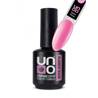 UNO, Камуфлирующее базовое покрытие для гель-лака Color Rubber Base Neon Rose