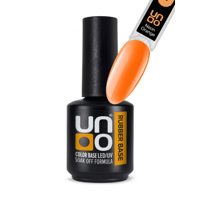 UNO, Камуфлирующее базовое покрытие для гель-лака Color Rubber Base Neon Orange