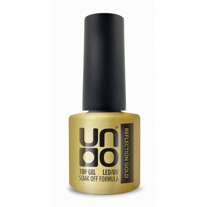 UNO, Верхнее покрытие для гель-лака Reflection Top, со светоотражающим эффектом, золотой, 8 г